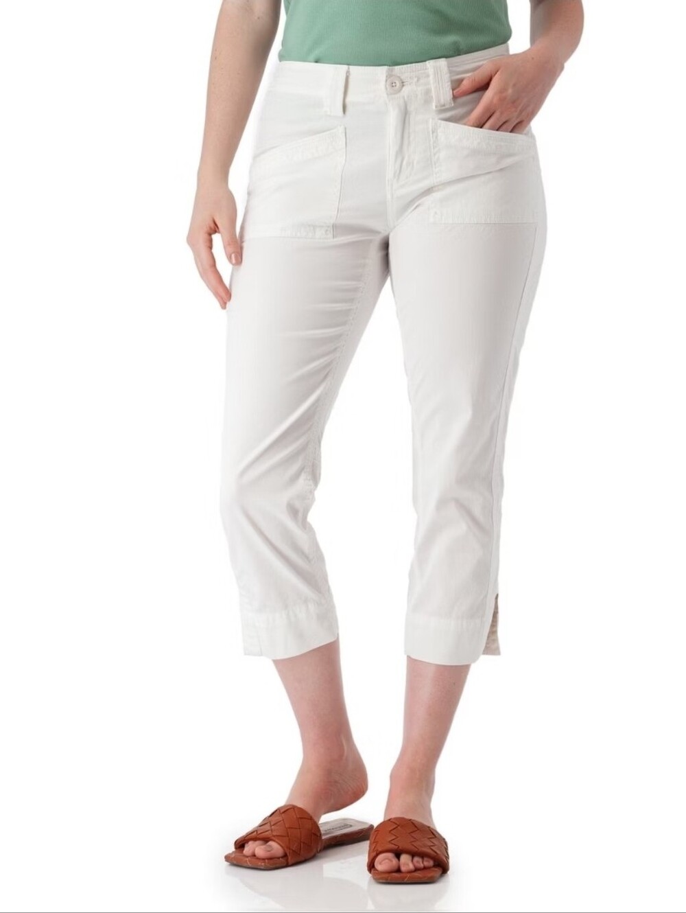 AVENTURA Arden Organic Cotton White Cropped Pant Sz 16